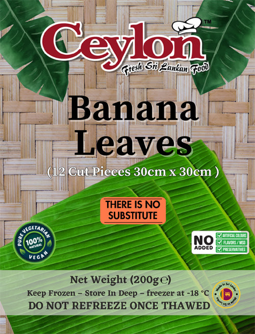 CEYLON BANANA LEAVES (30 X 30 cm SQUARE) 12 PIECES