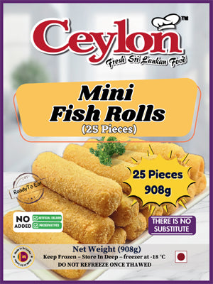 CEYLON 25PCS (908g) MINI FISH CHINESE (PAN) ROLLS X 12