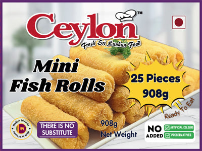 CEYLON 25PCS (908g) MINI FISH CHINESE (PAN) ROLLS X 12