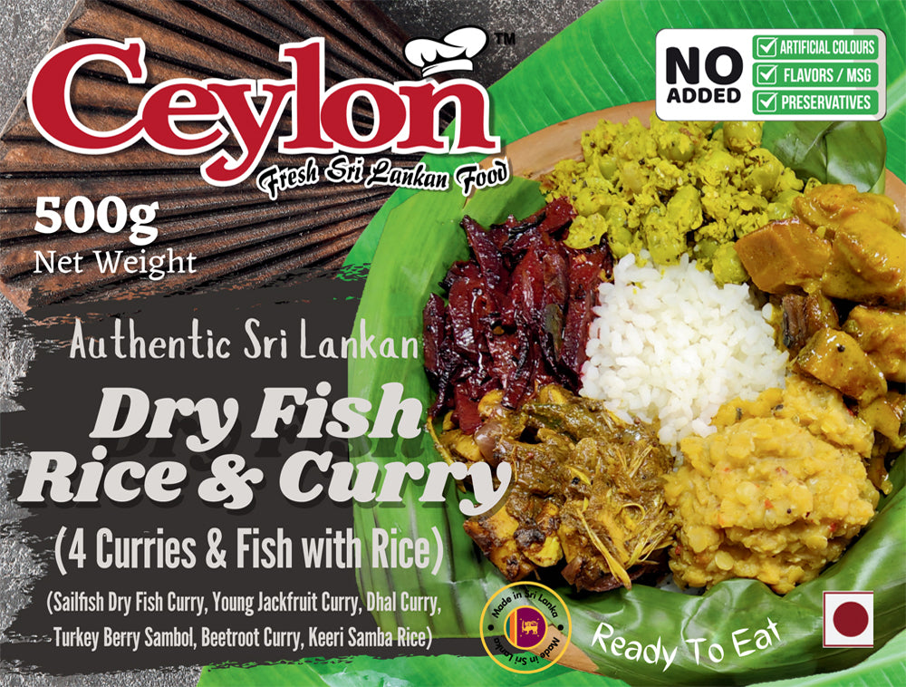 Ceylon Rice CEYLON 500g DRY FISH RICE AND CURRY WRAPPED IN BANANA LEAF ...