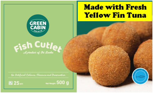 GREEN CABIN 25PCS (500g - 20g/CUTLET)  X 12 FISH CUTLET MADE WITH FRESH TUNA RETAIL PACKS