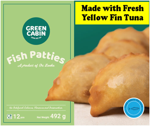 GREEN CABIN 12PCS (408g - 34g/PATTIES)  X 12 FISH PATTIES MADE WITH FRESH TUNA RETAIL PACKS