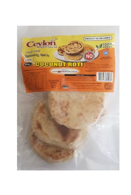 CEYLON 4PCS ( 400g) COCONUT ROTI (ROTTI)